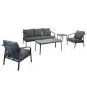 Salotto da giardino in alluminio a 5 posti