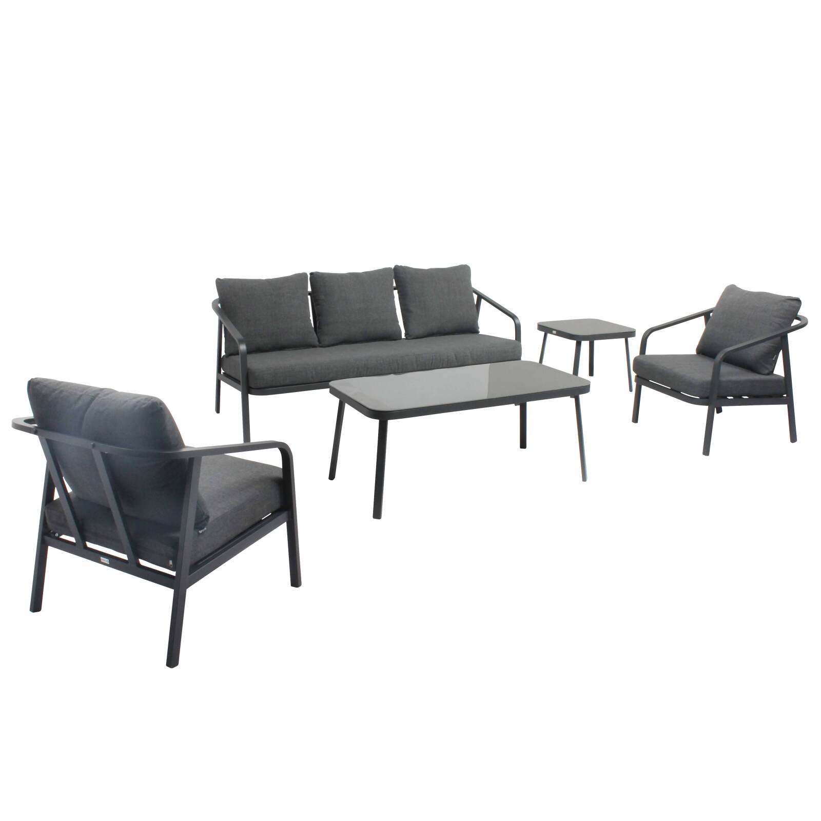 Salotto da giardino in alluminio a 5 posti