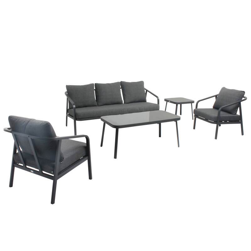 Salotto da giardino in alluminio a 5 posti
