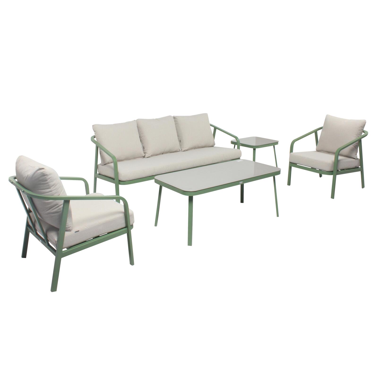 Salotto da giardino in alluminio a 5 posti