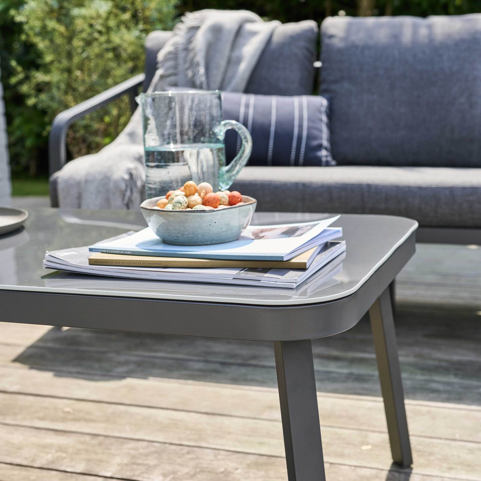 Salotto da giardino in alluminio a 5 posti