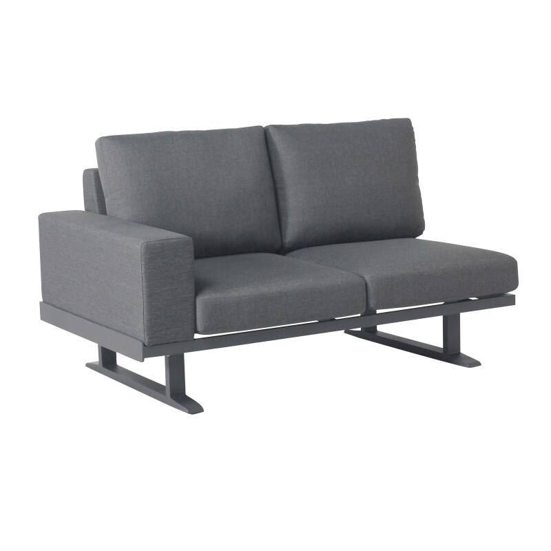 Salotto da giardino angolare in alluminio a 5 posti