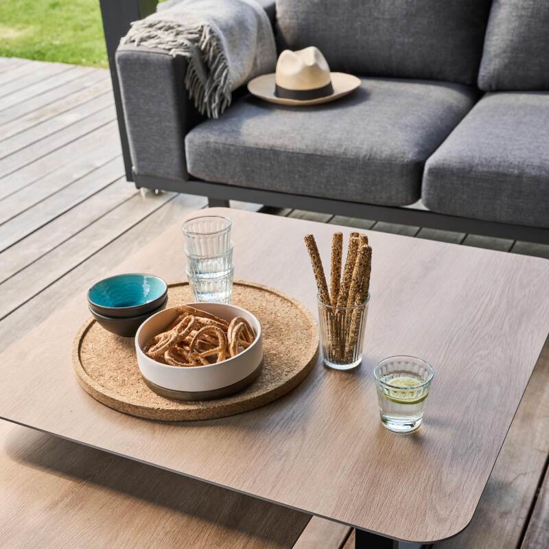 Salotto da giardino angolare in alluminio a 5 posti