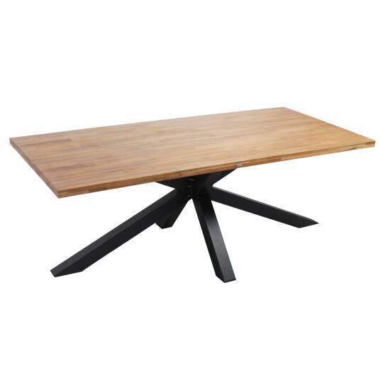Tavolo da giardino rettangolare 200 x 75 cm in alluminio e legno di acacia