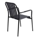 Sedia da terrazza con braccioli in alluminio