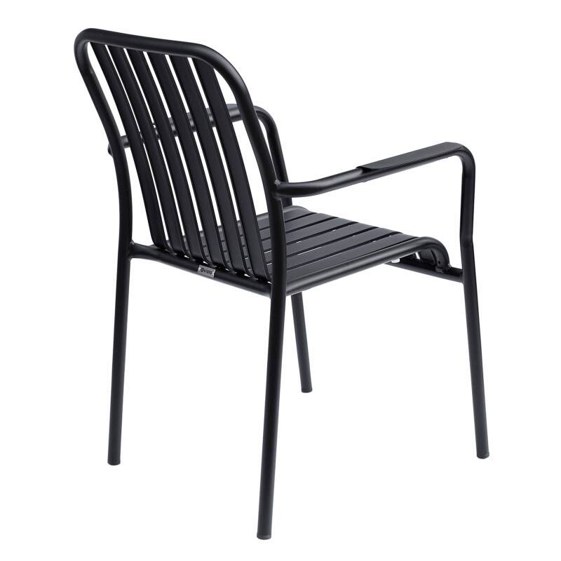 Sedia da terrazza con braccioli in alluminio