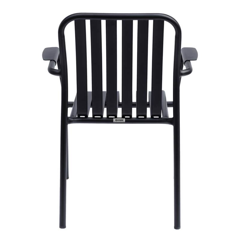 Sedia da terrazza con braccioli in alluminio