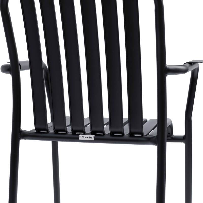 Sedia da terrazza con braccioli in alluminio