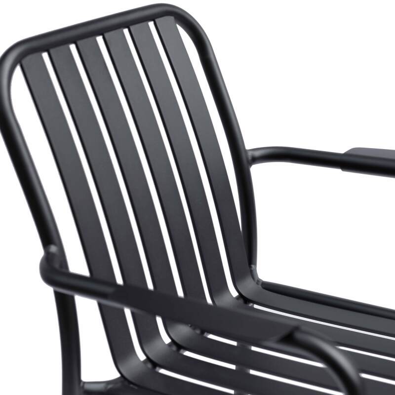 Sedia da terrazza con braccioli in alluminio