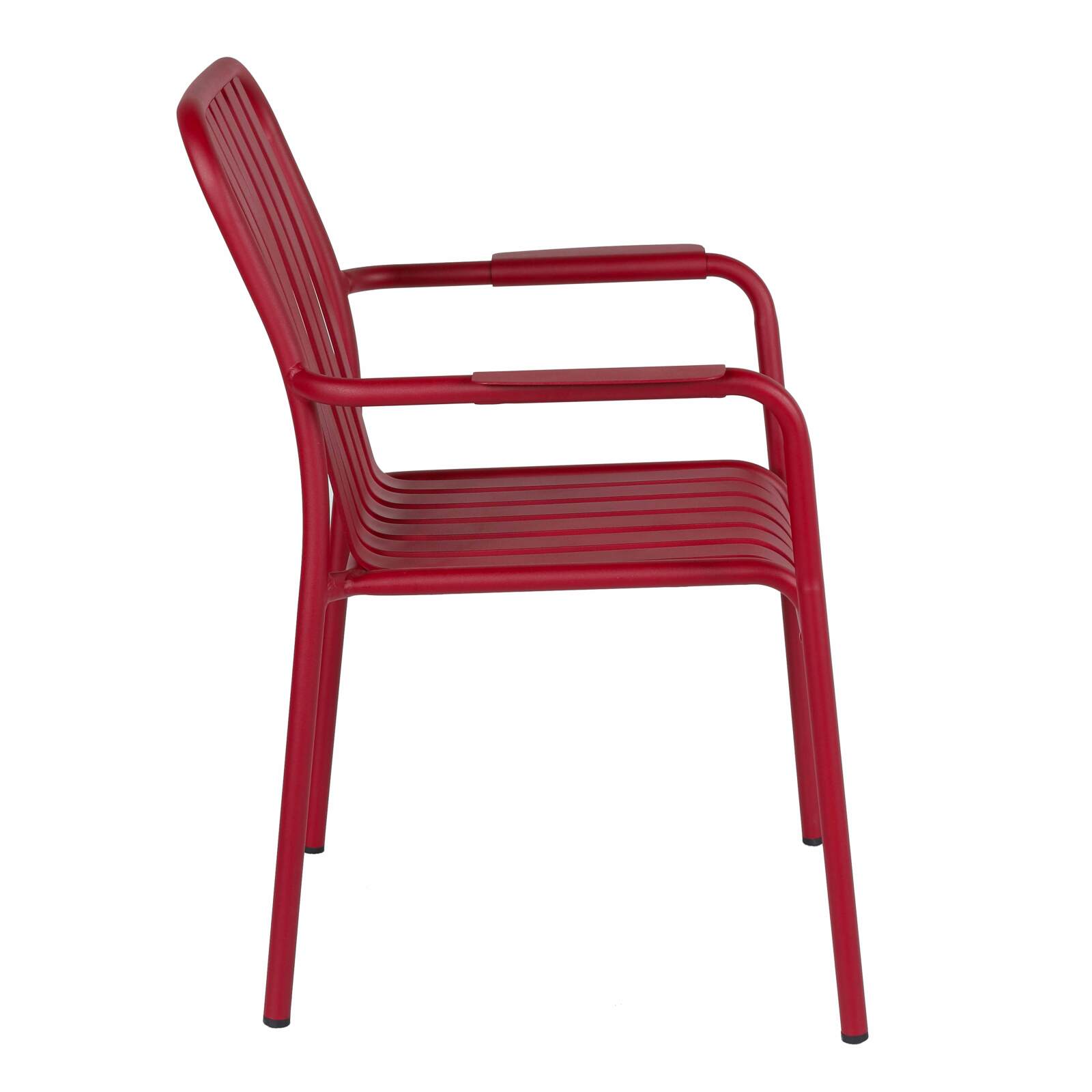 Sedia da terrazza con braccioli in alluminio