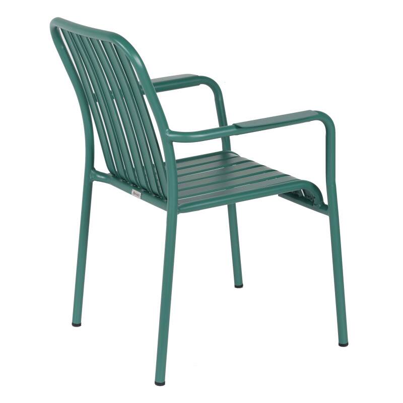 Sedia da terrazza con braccioli in alluminio