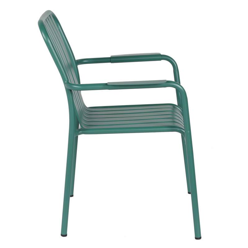 Sedia da terrazza con braccioli in alluminio