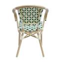 Sedia da bistrot parigina in alluminio e rattan sintetico