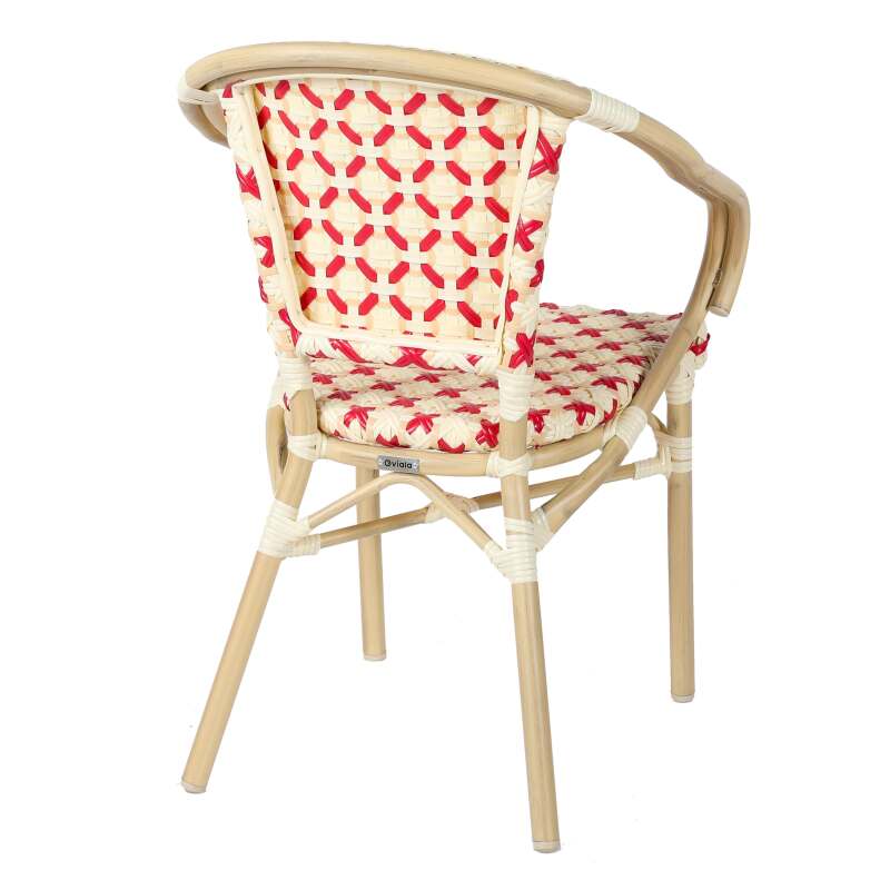 Sedia da bistrot parigina in alluminio e rattan sintetico