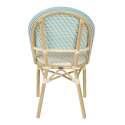 Sedia da bistrot parigina in alluminio e rattan sintetico