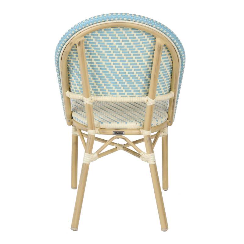 Sedia da bistrot parigina in alluminio e rattan sintetico