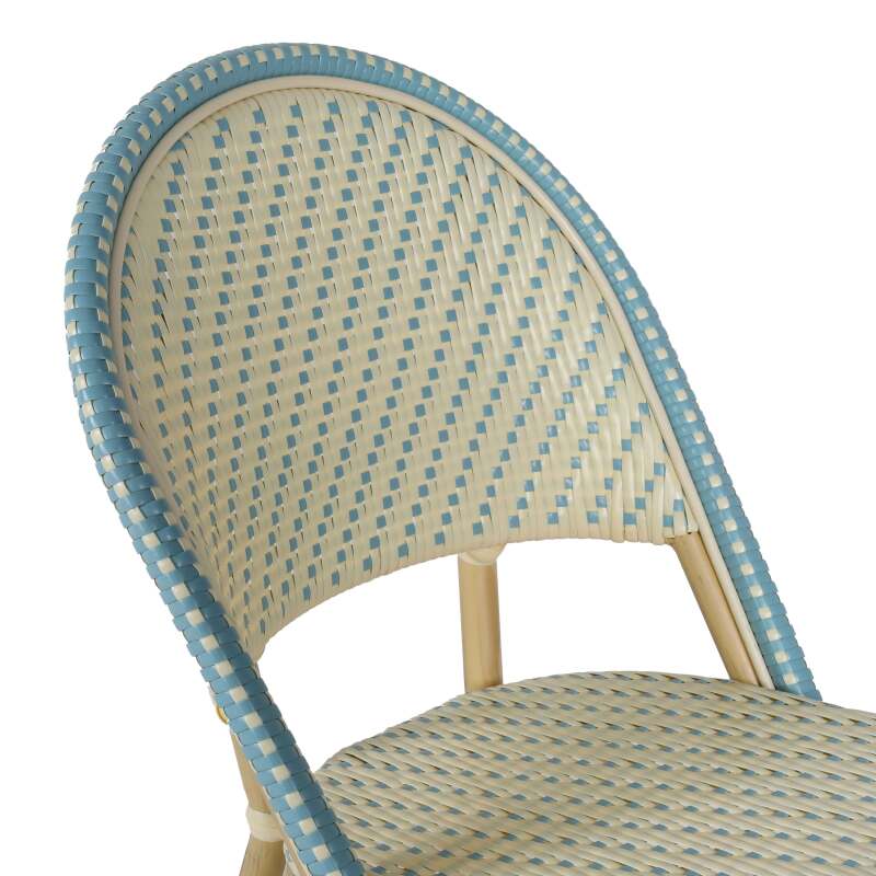 Sedia da bistrot parigina in alluminio e rattan sintetico