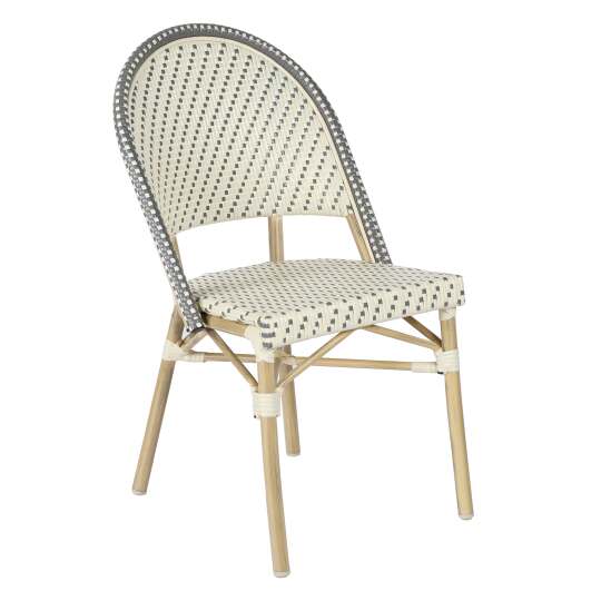 Sedia da bistrot parigina in alluminio e rattan sintetico