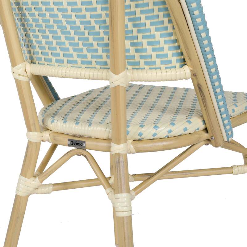 Sedia da bistrot parigina in alluminio e rattan sintetico