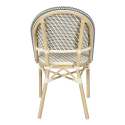 Sedia da bistrot parigina in alluminio e rattan sintetico