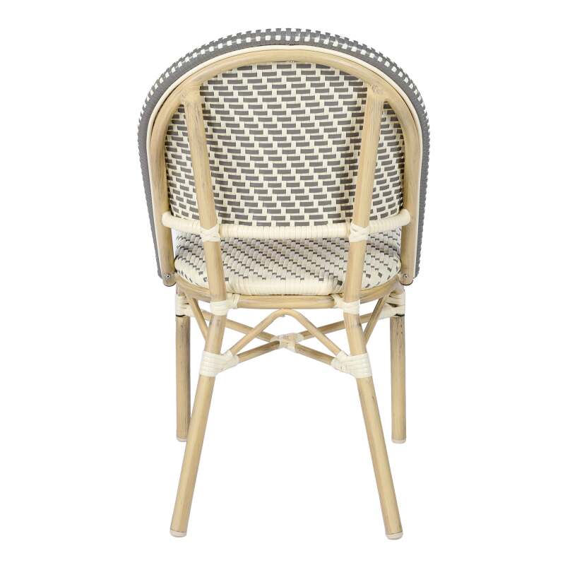 Sedia da bistrot parigina in alluminio e rattan sintetico