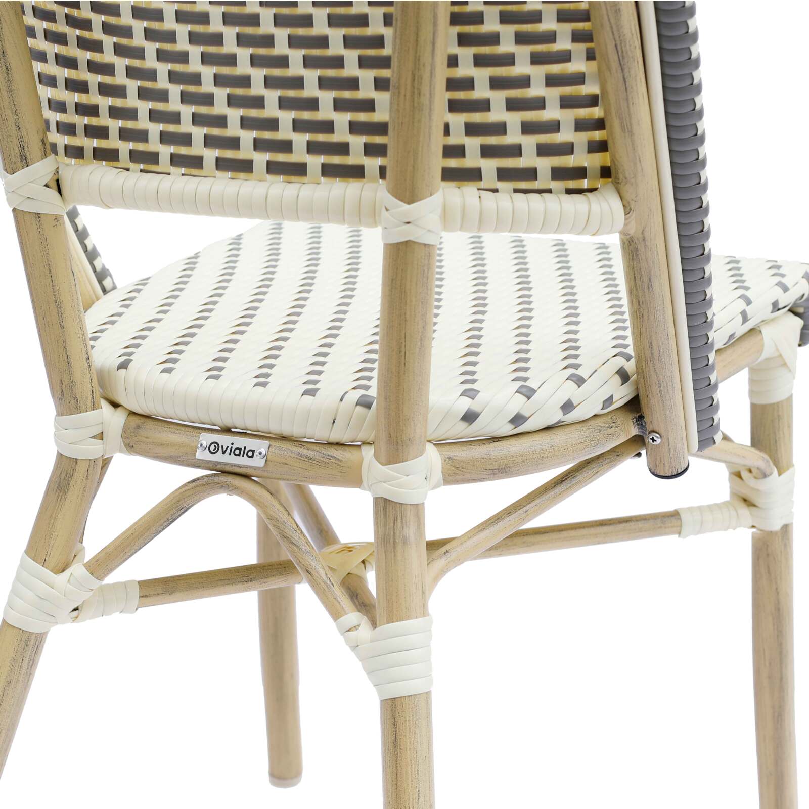 Sedia da bistrot parigina in alluminio e rattan sintetico