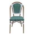 Sedia da bistrot parigina in alluminio e rattan sintetico