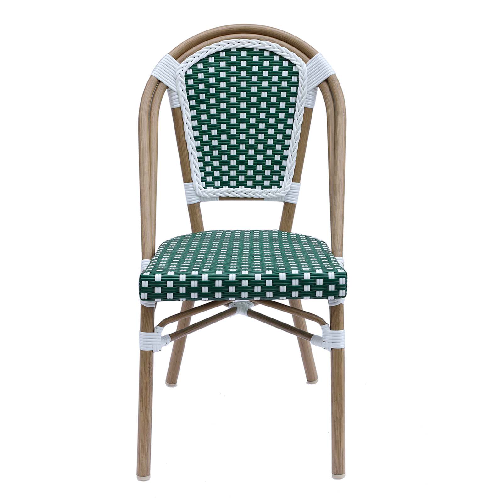 Sedia da bistrot parigina in alluminio e rattan sintetico