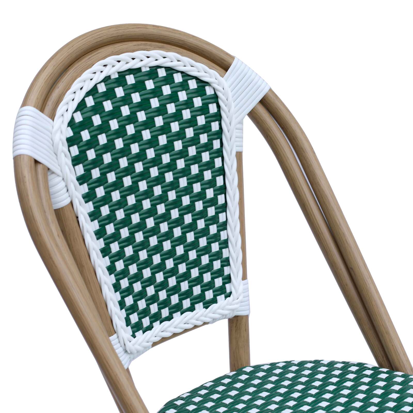 Sedia da bistrot parigina in alluminio e rattan sintetico