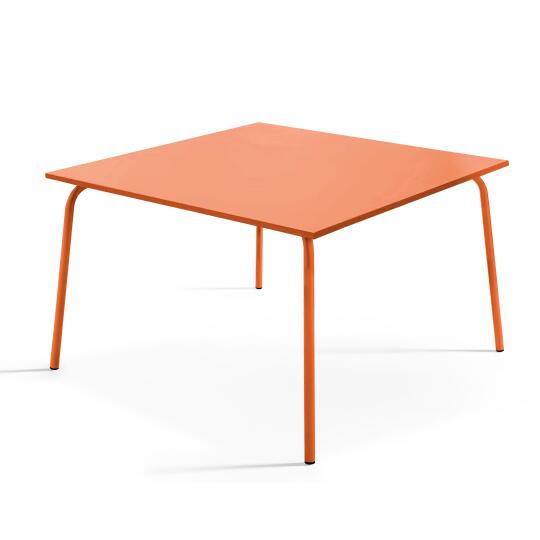 Tavolo da giardino quadrato in metallo per 8 persone 120x120 cm | Oviala