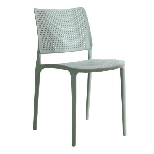 Sedia da terrazza in plastica traforata