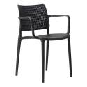 Set di 2 sedie da giardino in plastica con braccioli