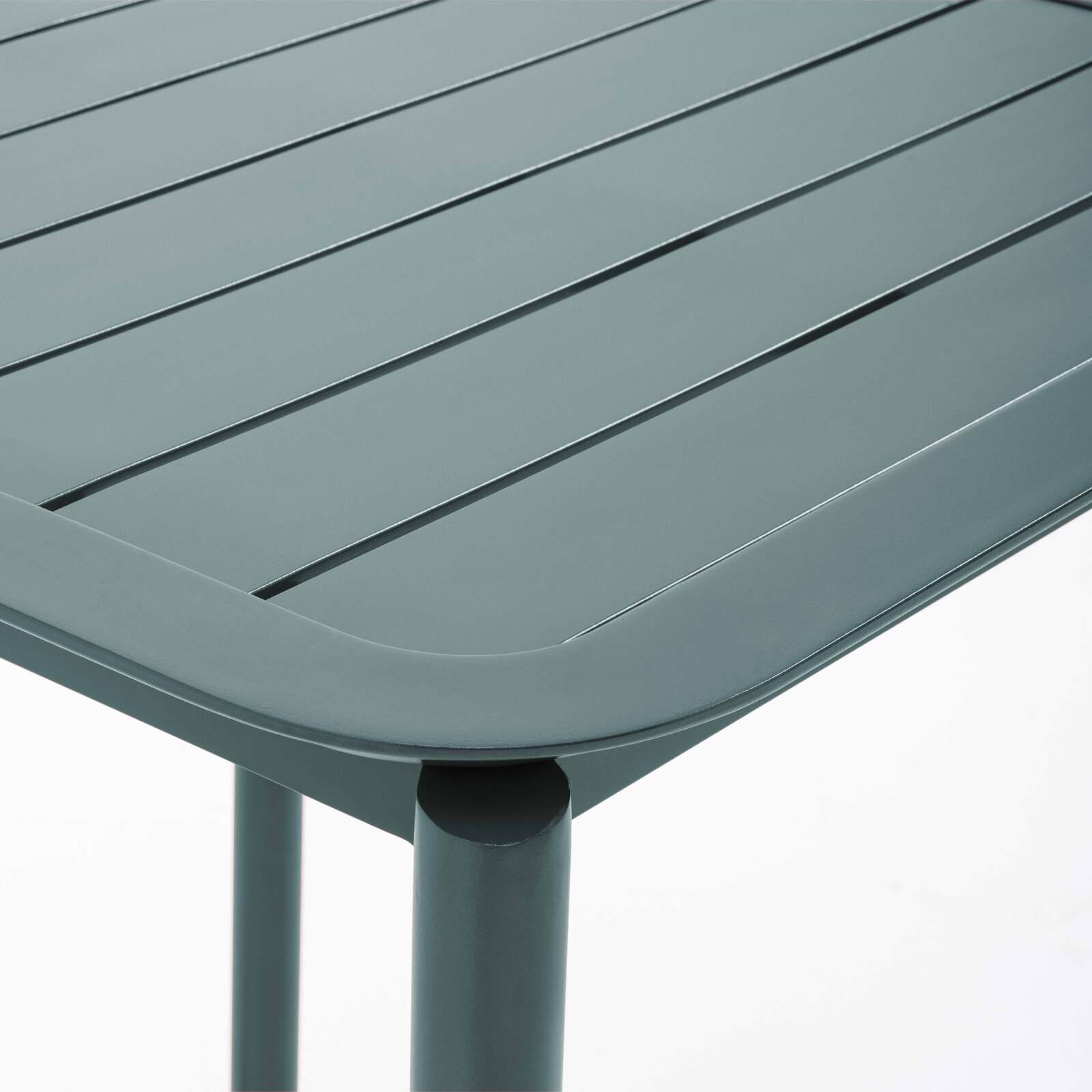 Tavolo da terrazzo quadrato impilabile 70 x 70 cm in alluminio