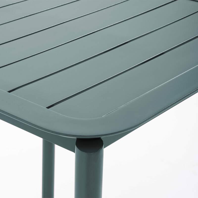 Tavolo da terrazzo quadrato impilabile 70 x 70 cm in alluminio (5/7)
