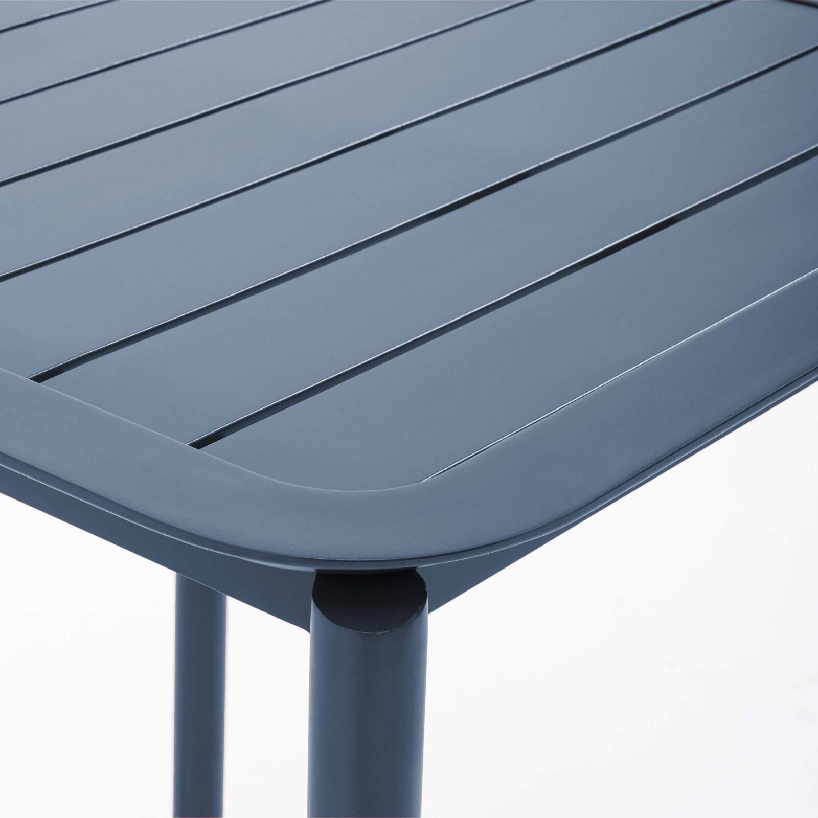 Tavolo da terrazzo quadrato impilabile 70 x 70 cm in alluminio