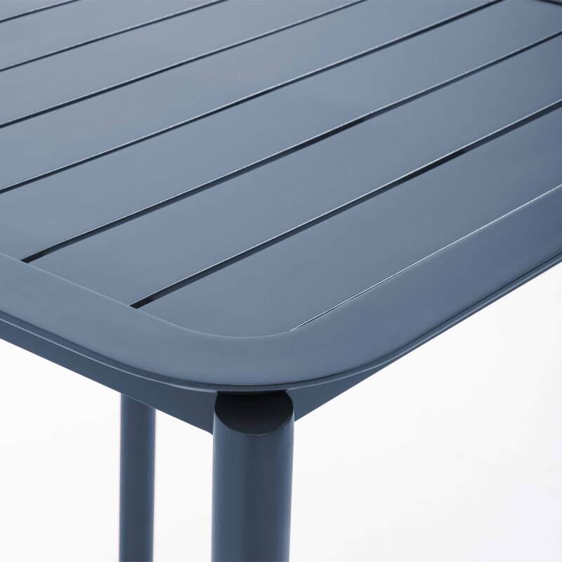 Tavolo da terrazzo quadrato impilabile 70 x 70 cm in alluminio (5/7)