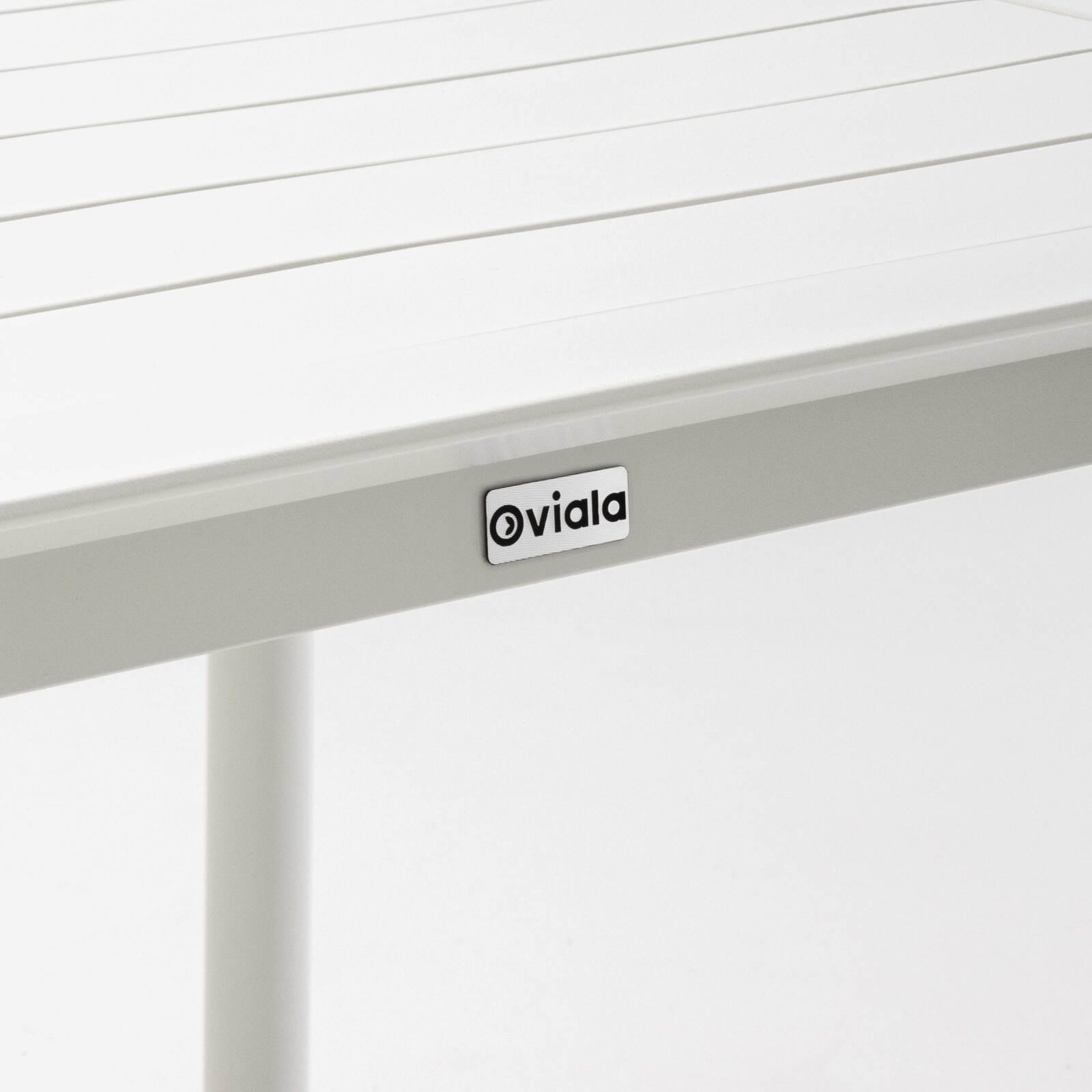 Tavolo da terrazzo quadrato impilabile 70 x 70 cm in alluminio