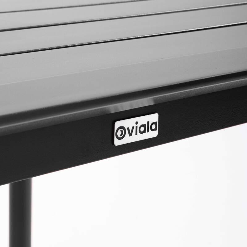 Tavolo da terrazzo quadrato impilabile 70 x 70 cm in alluminio