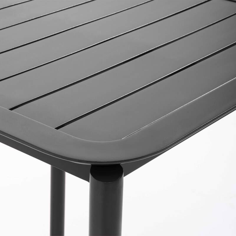 Tavolo da terrazzo quadrato impilabile 70 x 70 cm in alluminio