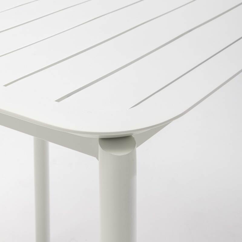 Tavolo da terrazzo quadrato impilabile 70 x 70 cm in alluminio (5/7)