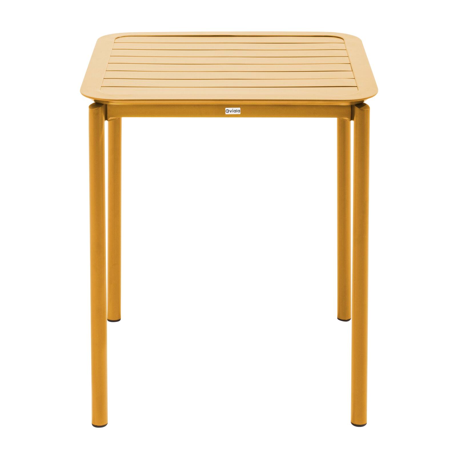 Tavolo da terrazzo quadrato impilabile 70 x 70 cm in alluminio