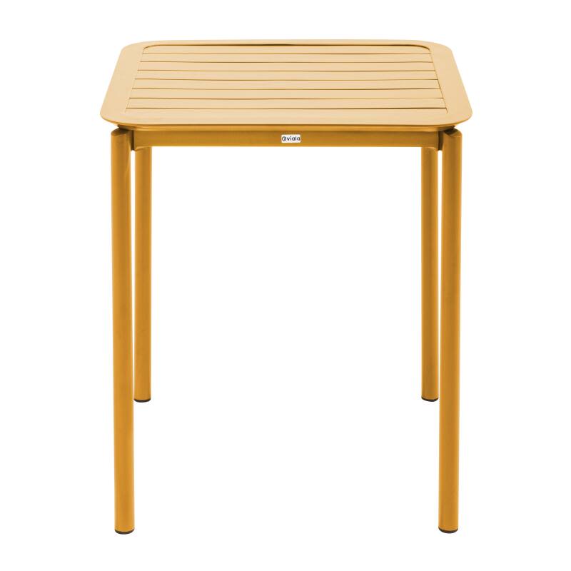 Tavolo da terrazzo quadrato impilabile 70 x 70 cm in alluminio (4/7)