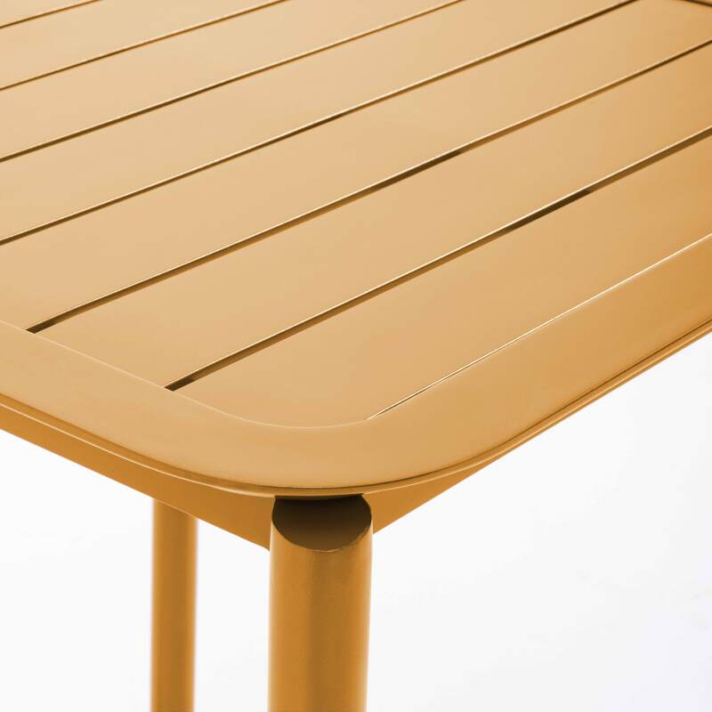 Tavolo da terrazzo quadrato impilabile 70 x 70 cm in alluminio (5/7)