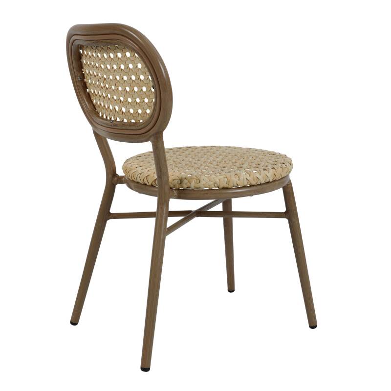 Sedia da terrazza in alluminio e rattan sintetico