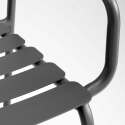 Sedia da terrazza con braccioli in alluminio