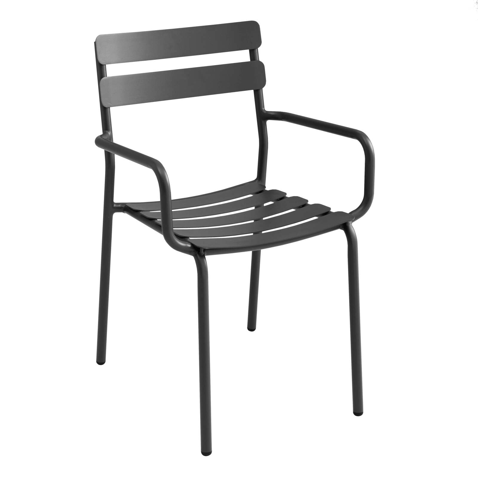 Sedia da terrazza con braccioli in alluminio Sedia da terrazza con braccioli in alluminio