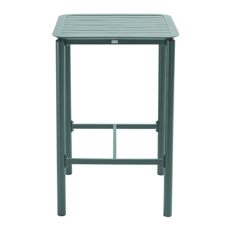 Tavolo alto da terrazza quadrato e 2 sedie in alluminio (3/7)