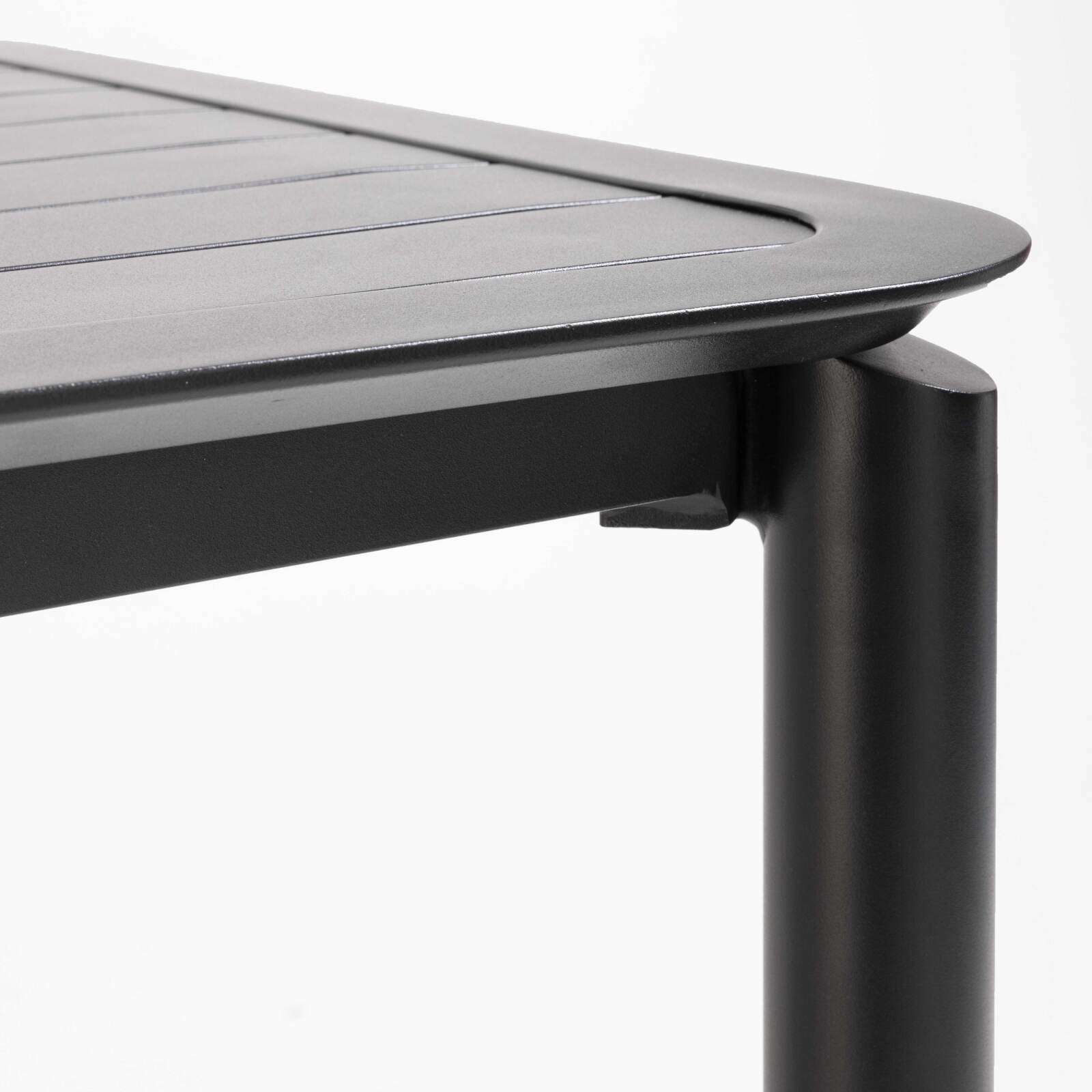 Tavolo alto da terrazza quadrato e 2 sedie in alluminio