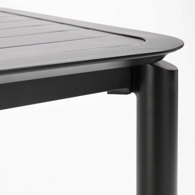 Tavolo alto da terrazza quadrato e 2 sedie in alluminio