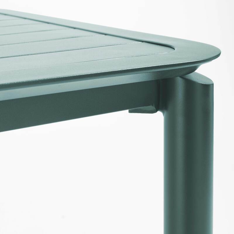 Tavolo alto da terrazza quadrato e 2 sedie in alluminio (4/7)